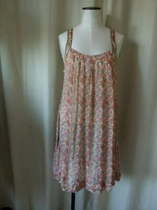 ADOLFO DOMINGUEZ robe été SOIE légère baby doll voile imprimé fleuri rose T 44 - Imagen 1 de 11