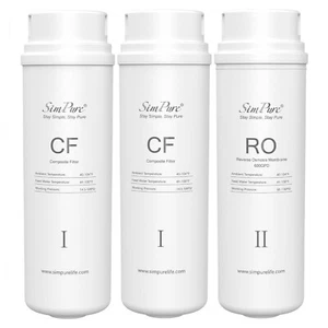 CF+RO Membrane Water Filter Replacement Cartridges 1-Year Set for SimPure Q3-600 - Picture 1 of 10