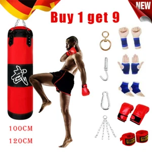 100/120cm Boxsack Set Boxhandschuhen Erwachsene Punching Training Bag Sandsack - Bild 1 von 13