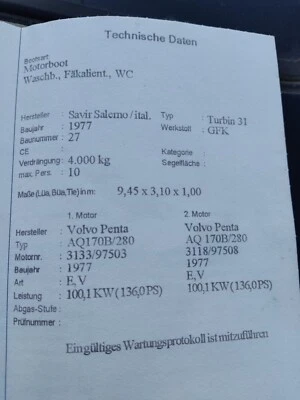 motorboot mit trailer Mit Zwei Volvo Pentax Motoren. 136PS - Bild 1 von 4