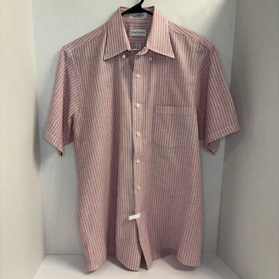 Camisa con botones de manga corta a rayas Van Heusen para hombre - TALLA MEDIANA (15-15 1/2) Foto 1 de 4