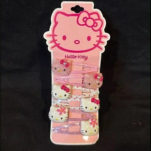 Hello Kitty Pink Glittery Hair Clips Set of Six - Picture 1 of 3