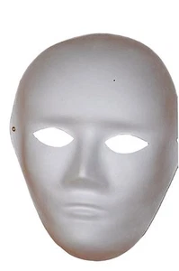 6 x Full Face Pain White Blank Mask Masquerade Paper DIY Craft Party Costume - Picture 1 of 1