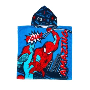 Spider Man Bath Pool Beach Hooded Hoodie Poncho Swimming Towel 100% cotton - Picture 1 of 5