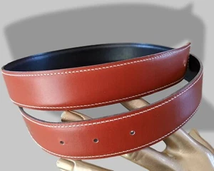 Hermes [164] 1997 Rouge/Noir Reversible Box/Box Leather Strap Belt 32 mm, Box ! - Picture 1 of 7