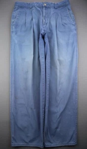 Vintage 1993 Men's Dockers Levi's Canvas Chino Pants Blue Size 36x30 (Msr 36x27) - Picture 1 of 10