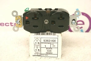 Leviton 5362-IGE Ground Duplex Receptacle *New* Black - Picture 1 of 1