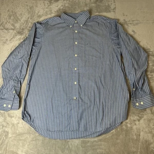 Nautica Hemd Herren Large blau weiß gestreift Button Down knitterarm - Bild 1 von 10