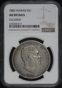 1883 Kingdom of Hawaii Silver Dollar NGC AU Details Cleaned - Picture 1 of 2