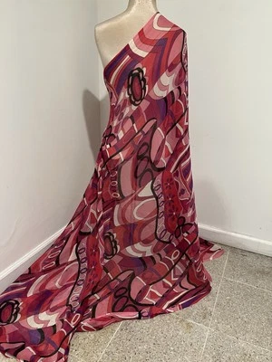 Multicolor Print Chiffon Fabric 45” Width Sold By The Yard - Image 1 of 4