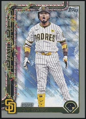 2025 Topps Holiday Luis Arraez #H151 Silver Glitter Parallel San Diego Padres - Image 1 of 2