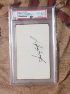 index card psa dna sandy koufax certified autographed  authentic   original - Image 1 of 3