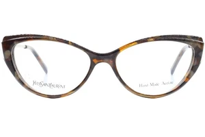 Yves Saint Laurent YSL6344 2SZ Brown Acetate Luxury Italy Eyeglasses 52-15-135mm - Picture 1 of 8