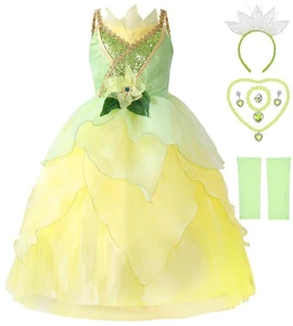 Disfraz de Princesa Tiana Axaxa para Niña - Vestido de Princesa y Rana (3-11 años) - Imagen 1 de 2