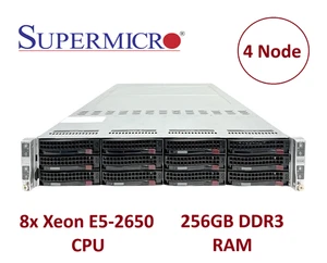 Viglen SuperMicro Server (827-16) 4 Node 8x Intel Xeon E-2650 v2 256GB DDR3 RAM - Picture 1 of 14
