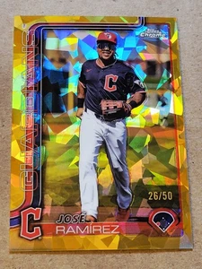 2025 Topps Cromo Imagen Variación José Ramírez #12 Zafiro Oro Refractor 26/50 - Imagen 1 de 3