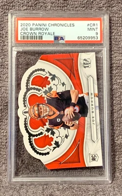 2020 Panini Chronicles Crown Royale Joe Burrow #CR-1 PSA 9 Rookie Card Bengals - Image 1 of 2