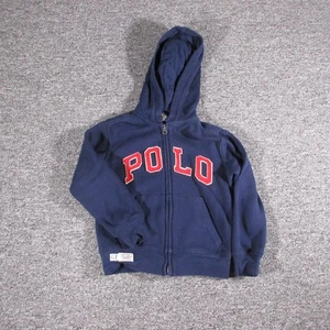 Polo Ralph Lauren Hoodie Boys 4T Full Zip Sweatshirt Jacket Kids Spell Out - Picture 1 of 7