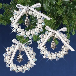 2 Pack Solid Oak Nostalgic Christmas Beaded Crystal Ornament Kit-Crystal,white & - Bild 1 von 1