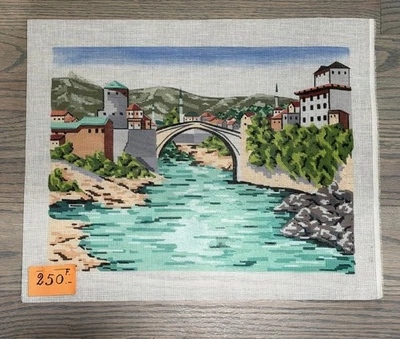 NEW Vintage Needlepoint Canvas STARI MOST BRIDGE Mostar, Bosnia  UNWORKED - Image 1 of 4