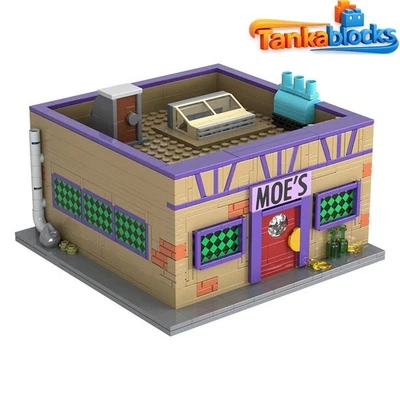 MOC Moe's Tavern Building Blocks Set Simpsoned Modular Idea Street ABS Toys - Image 1 of 4