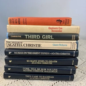 Lot 8 Agatha Christie Hardcover Books 4 leatherette 1 Biography All Vintage VG - Picture 1 of 10