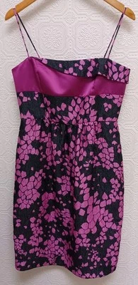 Vestido ajustado Armani Collezioni negro y rosa intenso con bolsillos plegables talla 10 Foto 1 de 4