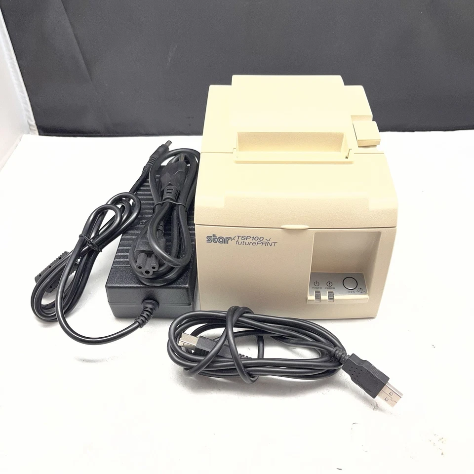 Off White Star Micronics TSP100 futurePRNT 143U POS Receipt Printer USB - Image 1 of 4
