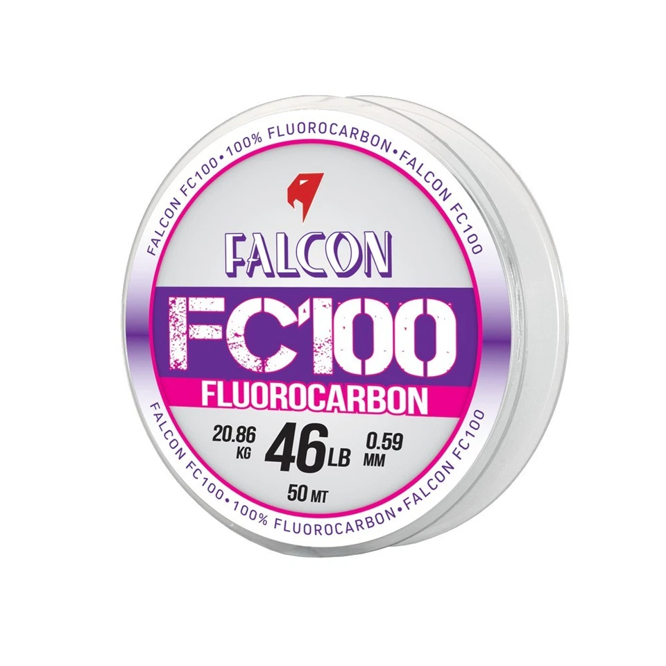 Filo Falcon FC100 Fluorocarbon 50mt Traina Terminale Shock Leader Barca New 2025 - Immagine 1 di 1