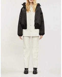 J Brand Women's Bora Black Satin Puffer Jacket Small - Picture 1 of 8