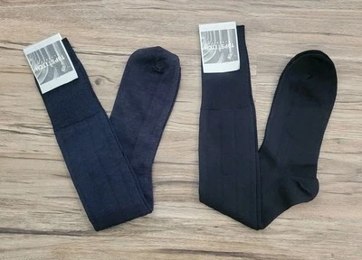 Лот мужской новый верхний стежок классический темно-синий/черный платье носки 80% шерсти/20% нейлона *10-13 - Изображение 1 из 4