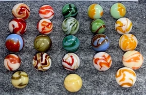 😎 24-Sofortsammlung-Vintage Swirl Murmeln-NM+-Mint-CAC & Alley+More.55-.64 - Bild 1 von 7