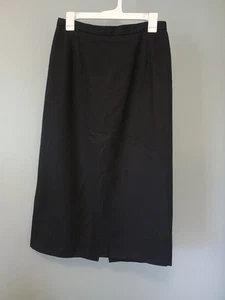 Vintage IHNY schwarz 100 % Wolle Maxirock 12 Zierlich Klassisch Kapsel Retro Hergestellt in den USA - Bild 1 von 10