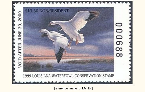 D2K Louisiana Duck Stamp 1999 $13.50 - Image 1 of 1