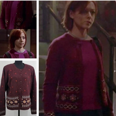 Cárdigan bordado diseño Paul Harris VYG raro ASO Buffy Vampire Slayer años 90 Foto 1 de 4