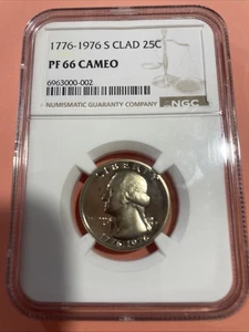 1776-1976 S CLAD CAMEO 25C PF-66 - Picture 1 of 2