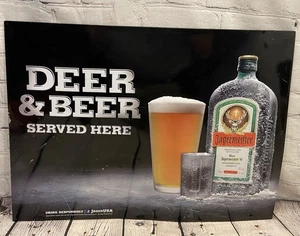 Jagermeitser Deer & Beer Sign Tin Metal - Picture 1 of 10