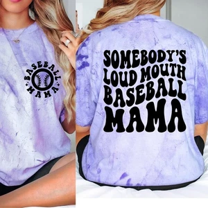 Comfort Color Blast Tee, Loudmouth Baseball Mama Tee , Sarcastic  Mama Tee - Picture 1 of 11