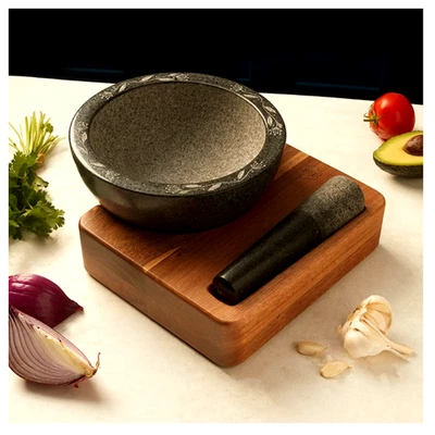 Princess House * Molcajete * Wildflower Mortar & Pestle with base 10163 New - Image 1 of 4