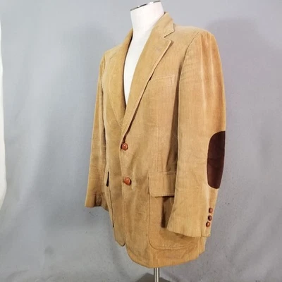 Chaqueta Corbin Abrigo Deportivo Hombre 44 Grande Tostado Pana Algodón De Colección EE. UU. Foto 1 de 4