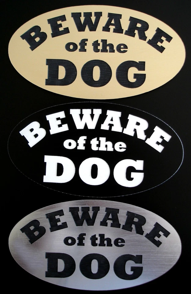 BEWARE OF DOG sign / plaque for door or gate - choose color and size - Image 1 of 1
