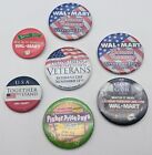 Vintage Wal-Mart Button Pin Lot Of 7 Patriotic Holidays Superbowl 2000S
