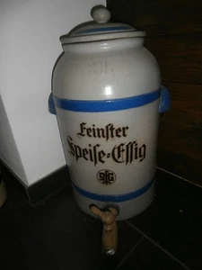 Antiker Keramik Steingut Behälter Essigtopf Essigfass 20 L um 1900 RARITÄT SfG - Bild 1 von 9