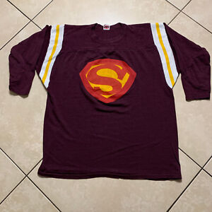 RARE Vintage 60s 70s Athletic Wear By Mason Superman Superstar Jersey XL VTG USA