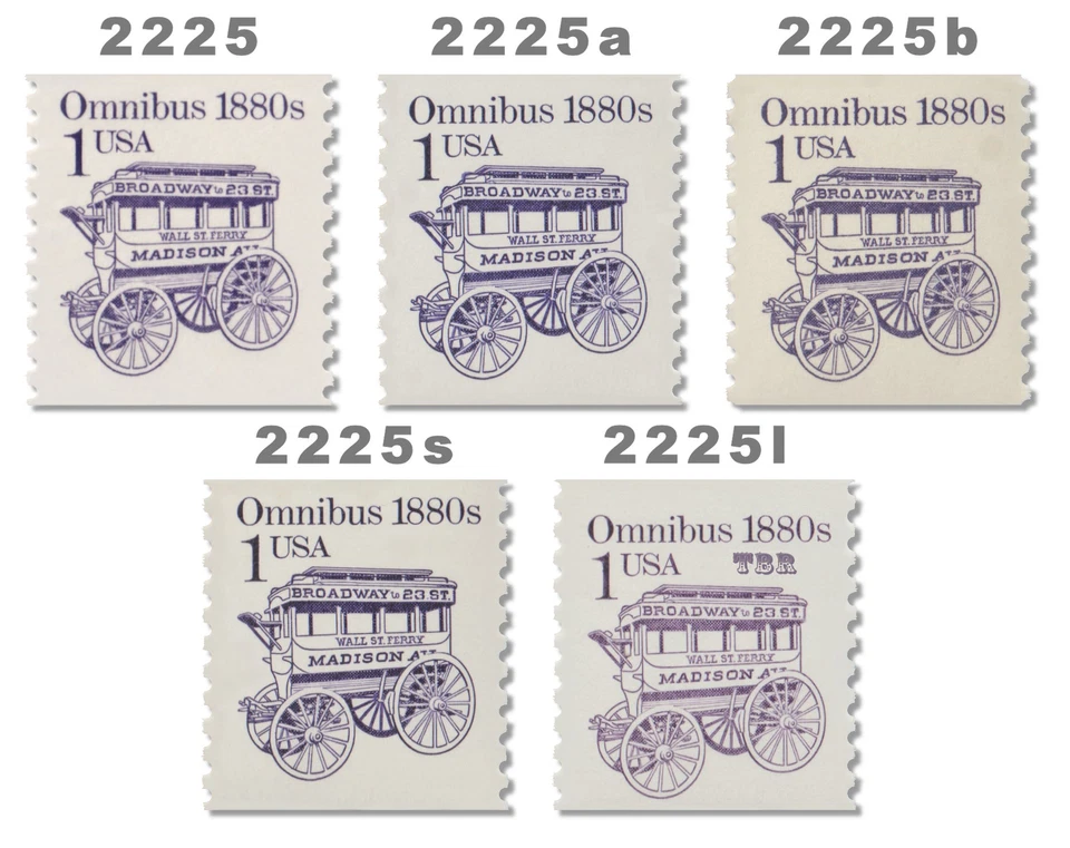 2225 2225a 2225b 2225s 2225l Omnibus B Press 1c Set Transportation MNH - Buy Now - Image 1 of 1