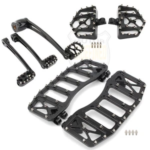 Foot Pegs MX Style Floorboards Shifter Levers For Harley Street Glide Road King  - Picture 1 of 12