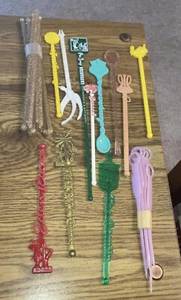 Lot of Fancy Vintage 60s restaurant Hotel Swizzle Sticks 11 Assorted & More! - Picture 1 of 1