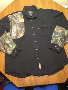 Winchester Black and Shooting Shirt Long Sleeve Metal Button Down Mens Size L - Picture 1 of 9
