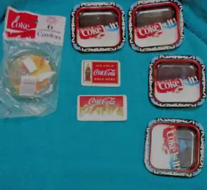Coke is it coaster trays Set of 4, set of 6 different coke coasters + 2 magnets - Picture 1 of 20