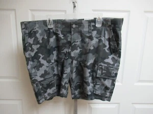 Sonoma Cargo Shorts Men`s BIG&TALL 50 Flexwear Ripstop Stretch Gray Black Camo - Picture 1 of 6
